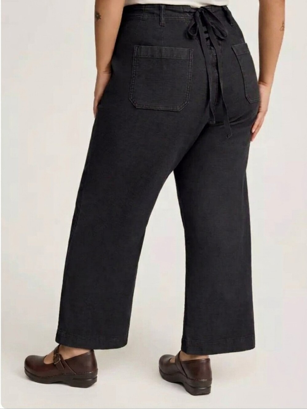 torrid Womens Utility Wide-Leg Twill High Rise Pants Deep Black Sz 24 NWT